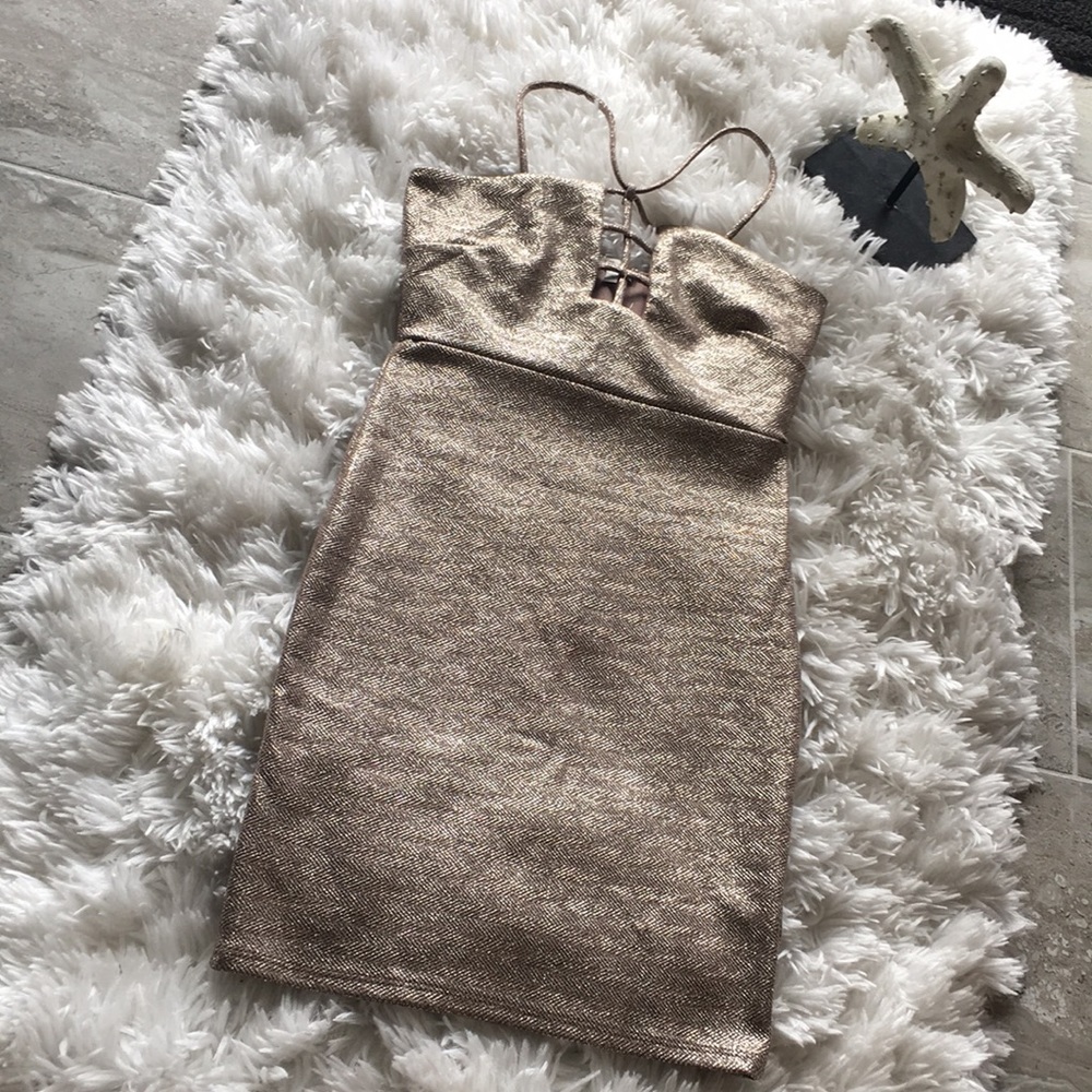 Gold Charlotte Russe mini dress